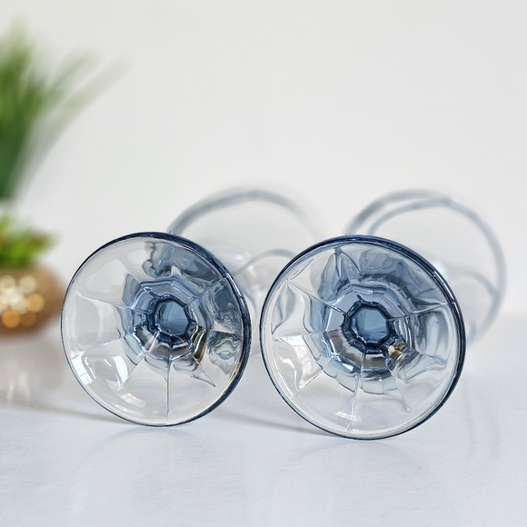 Vintage Set of 2 Noritake Sweet Swirl Light Blue Water Goblets Iced Tea Glasses - Picture 4 of 9